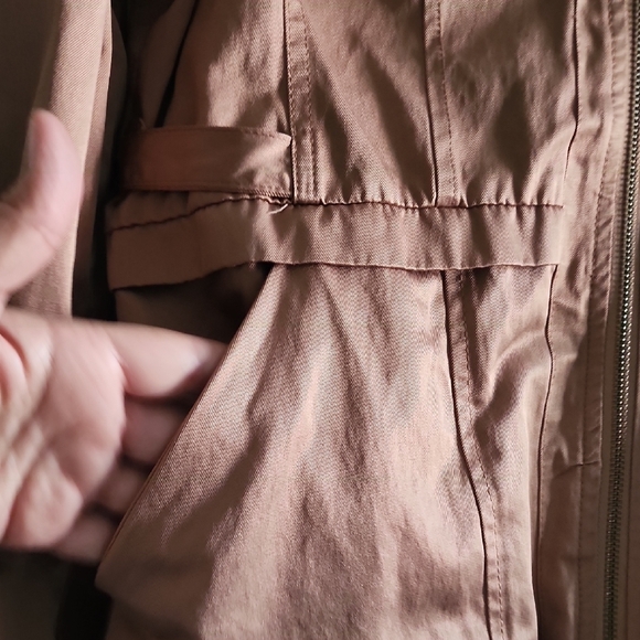 Arden B Y2K Rose Gold Bomber Jacket Fitted Metallic Vintage - Picture 3 of 12